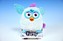 Furby plyš bílo-modrý 20cm na podstavci od 10 měsíců