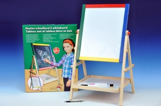 Dřevěná tabule černá/bílá 65cm v krabici