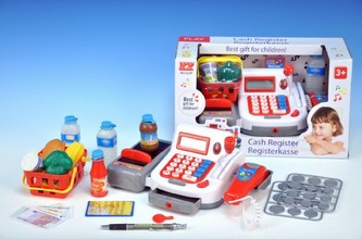 Pokladna plast 25cm digitální s doplňky na baterie v krabici