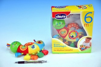 Housenka plyš/plast 15cm se zvukem na baterie v krabičce od 6 měsíců