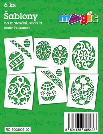 Papírové šablony MAGIC, 11 x 14cm, 6ks, sada N - Velikonoce