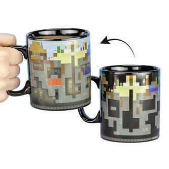 Černý proměňovací keramický hrnek Minecraft: XL (objem 550 ml)