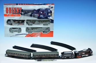 Orient Vlak + 3 vagóny délka dráhy 280cm na baterie se světlem v krabici