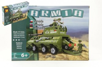 Stavebnice Dromader Vojáci Tank 22604 319ks v krabici 35x25,5x5,5cm