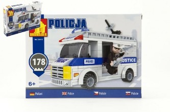 Stavebnice Dromader Policie Auto 23415 178ks v krabici 25,5x18,5x4,5cm