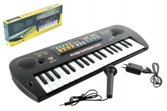 Piánko/Varhany plast s mikrofonem + adaptér 37 kláves 50cm v krabici