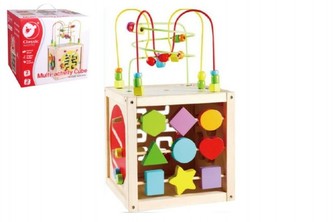 Edukační kostka MAXI dřevo 30x30cm labyrint v krabici 33x30x30cm