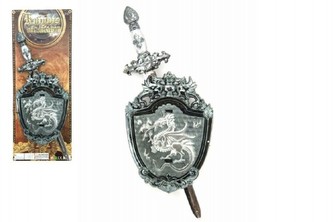 Rytířský meč 48cm se štítem plast na kartě