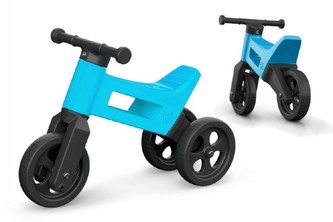 Odrážedlo FUNNY WHEELS 2v1 modré výška sedadla nastavitelná 27/30cm nosnost 50kg 18m+