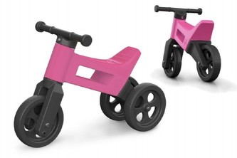Odrážedlo FUNNY WHEELS 2v1 růžové výška sedadla nastavitelná 27/30cm nosnost 50kg 18m+