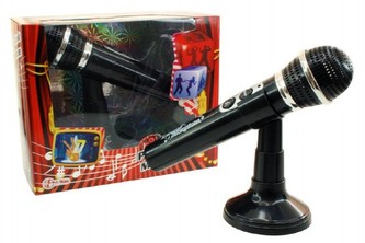 Mikrofon plast 20cm na baterie se zvukem v krabici