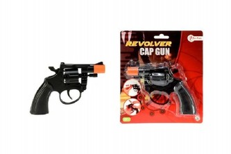 Pistole - Kapslovka plast 13cm 8 ran na kartě