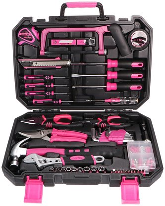 Sada nářadí SIXTOL SX3027 HOME PINK 128 128ks