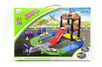 Dráha město s doplňky +-50ks plast 36x44x23cm v krabici 45x31,5x6,5cm