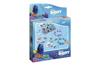 Korálky navlékací - šperky plast Hledá se Dory v krabičce 17x24x3cm