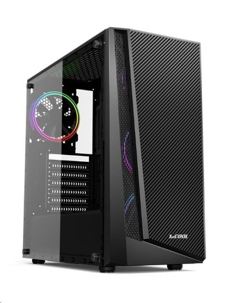 1stCOOL skříň RAINBOW 3, Midi Tower, AU, USB 3.0, bez zdroje, Black