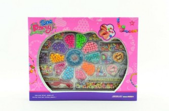 Sada korálky navlékací plast v krabici 27x21x3cm