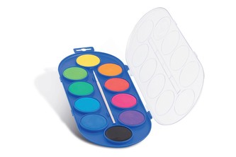 Vodové barvy PRIMO MAXI, Ø 44mm, 10 barev + štětec