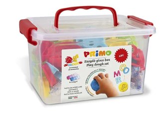 Sada mod. hmot PRIMO NATUR ABC, 8 x 100g + 32 pomůcek, PP Box