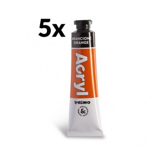 Akrylová barva PRIMO, 18ml, 5ks, oranžová, tuby