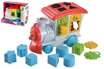 Vkládačka lokomotiva/vlak 8ks plast 26cm 12m+ v krabici