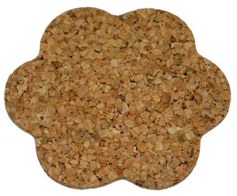 Korkové prostírání 6ks kytka 9,6 cm