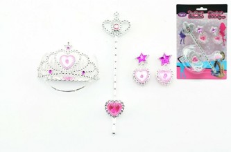 Korunka + náušnice set šperků plast na kartě karneval