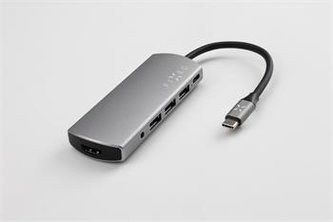 USB hub FIXED HUB 6IN1 s rozhraním USB-C pro notebooky a tablety, hliníkový