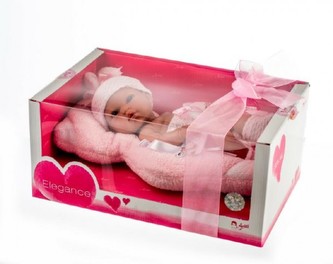 Panenka/miminko Arias vonící 33cm růžové pevné tělo v krabici