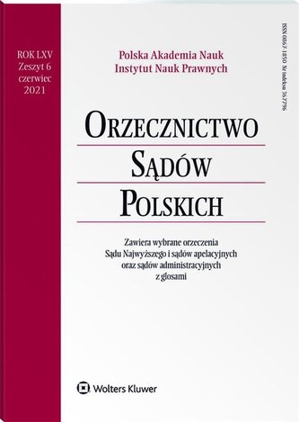 Orzecznictwo Sądów Polskich 6/2021