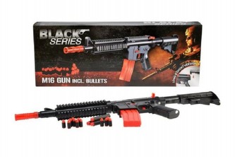 Samopal na pěnové náboje plast 68cm M16 v krabici Black series