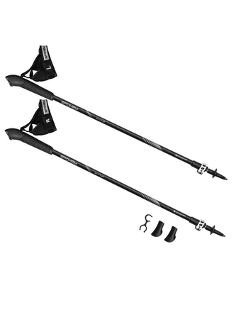 Spokey - WIND Hole Nordic Walking 2-dílné easy click - černé matné