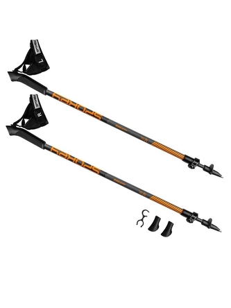 Spokey - RIFT Karbonové hole Nordic Walking 2-dílné - šedo-oranžové