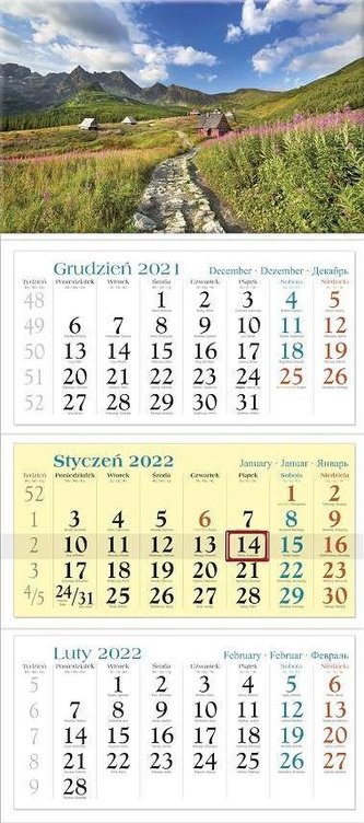 Kalendarz 2022 Trójdzielny Tatry KT1