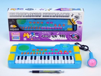 Piánko nahrávací 31 kláves s mikrofonem 30,5x16cm na baterie v krabičce