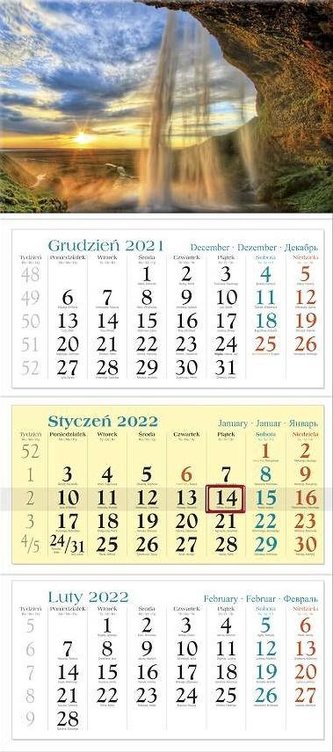 Kalendarz 2022 Trójdzielny Wodospad KT6