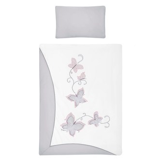 6-dílné ložní povlečení Belisima Butterfly 90/120 šedé