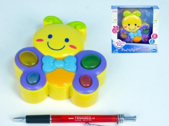 Motýl pro nejmenší 18 melodií na baterie se zvukem se světlem od 6 měsíců