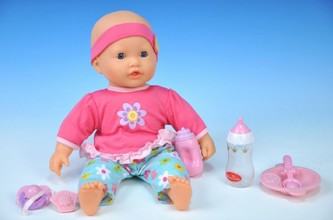 Panenka miminko reálně dýchající plast 35cm měkké tělo v krabici