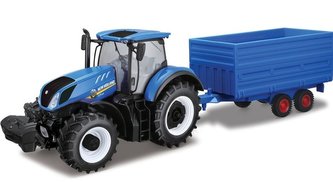 Bburago 1:32 Farm Traktor New Holland s vlečkou na seno