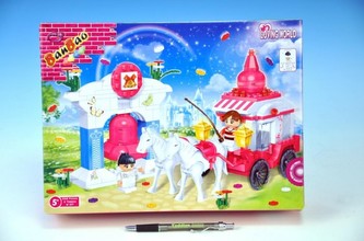 Stavebnice BanBao Loving World svatební kočár s koňmi 328ks + 2 figurky ToBees v krabici