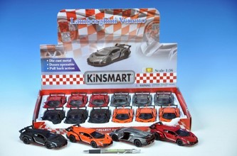 Auto Kinsmart Lamborghini Veneno 1:36 kov zpětný chod 4barvy 12ks v DBX