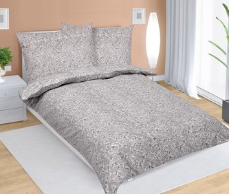 Povlečení bavlněné - listí šedé - 140x200, 70x90