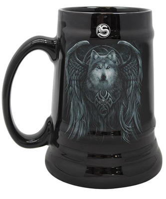 Keramický korbel Spiral: Wolf Spirit (objem 340 ml)