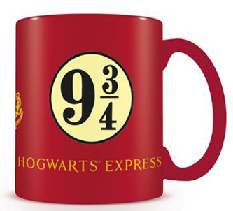 Červený keramický hrnek Harry Potter: Platform 9 3/4 Hogwarts Express (objem 315 ml)