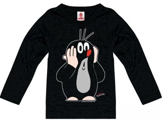Dětské tričko Krteček s dlouhým rukávem: Oh Oh! (výška 116 cm) černá bavlna