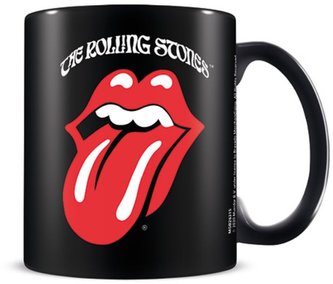 Keramický hrnek The Rolling Stone: Retro Tongue (objem 315 ml) černý