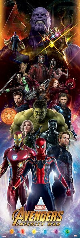 Velký plakát na dveře Marvel|Avengers: Infinity War (53 x 158 cm)