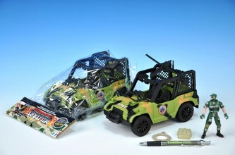 Auto vojenské  plast 22cm volný chod v sáčku