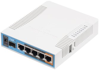 MikroTik RouterBOARD RB962UiGS-5HacT2HnT hAP ac 5x LAN, 2.4+5Ghz, 802.11b/g/n/ac, ROSL4, USB, 1x SFP